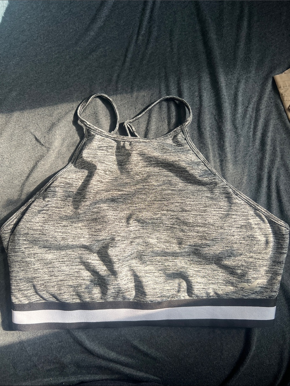 Hollister Gray Heather High-Neck Sports Bralette
